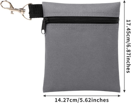 Golf Tee Pouch, 5.62 X 6.87 Inch Professional Zipper Golf Tee/Ball Pouch Bag with Metal Lobster Claw Clip