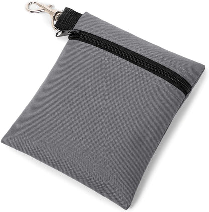 Golf Tee Pouch, 5.62 X 6.87 Inch Professional Zipper Golf Tee/Ball Pouch Bag with Metal Lobster Claw Clip