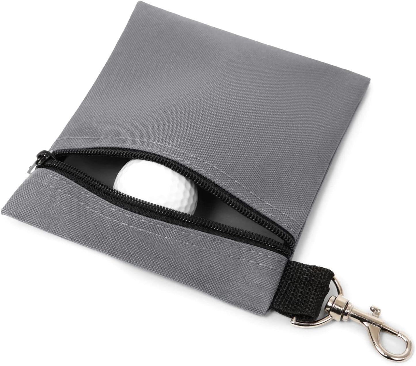 Golf Tee Pouch, 5.62 X 6.87 Inch Professional Zipper Golf Tee/Ball Pouch Bag with Metal Lobster Claw Clip