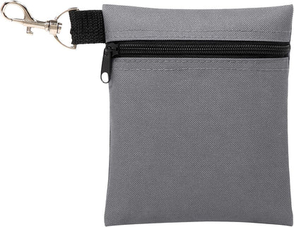 Golf Tee Pouch, 5.62 X 6.87 Inch Professional Zipper Golf Tee/Ball Pouch Bag with Metal Lobster Claw Clip