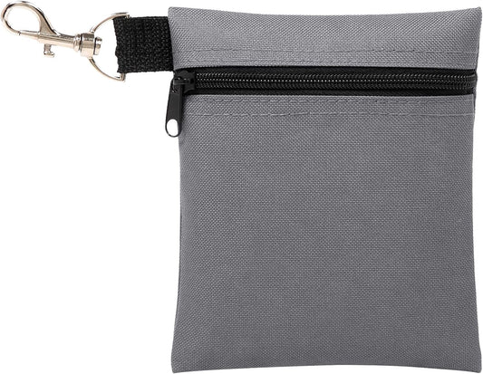 Golf Tee Pouch, 5.62 X 6.87 Inch Professional Zipper Golf Tee/Ball Pouch Bag with Metal Lobster Claw Clip
